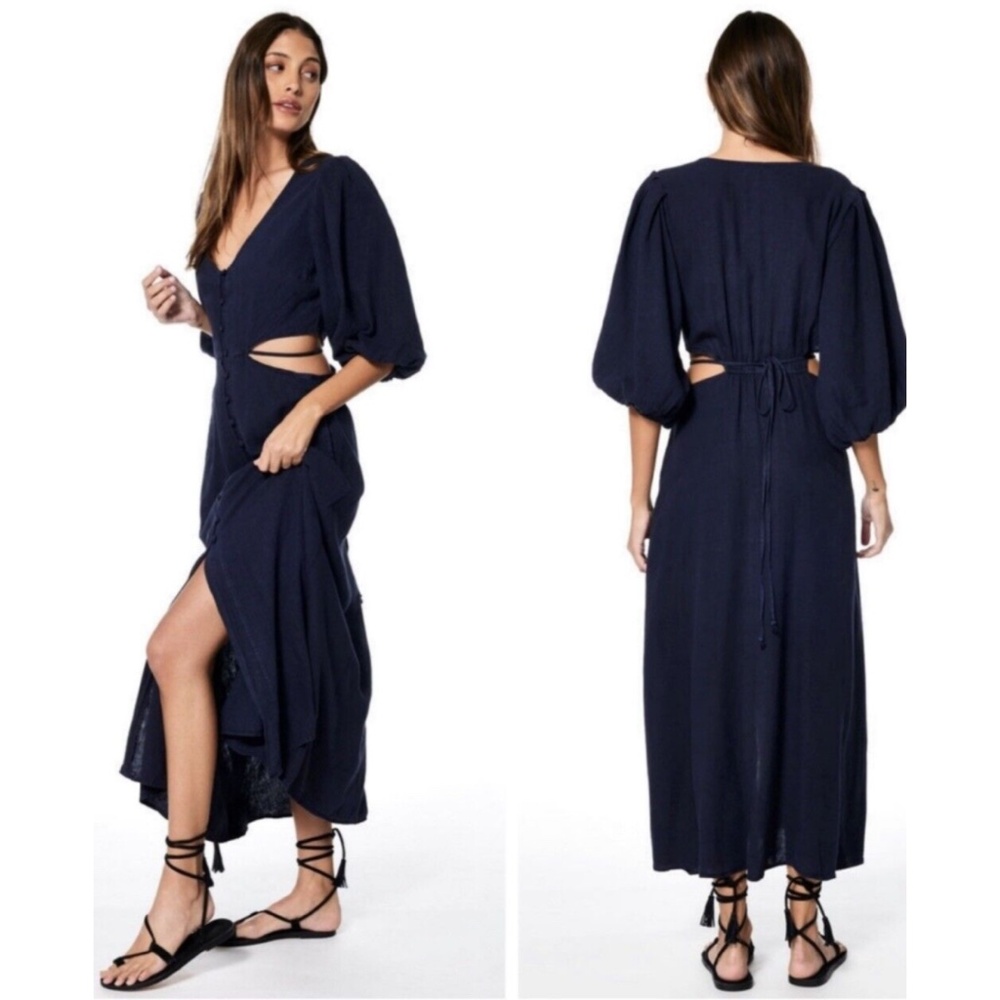 NWT New YOUNG FABULOUS & BROKE Linen Blend High Tea Dress